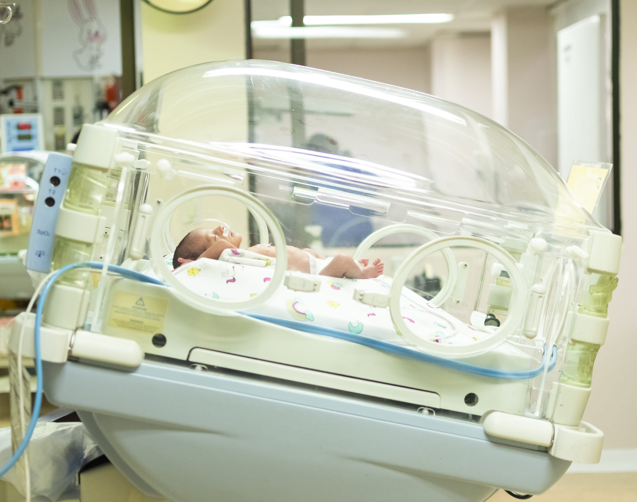 neonato en incubadora 